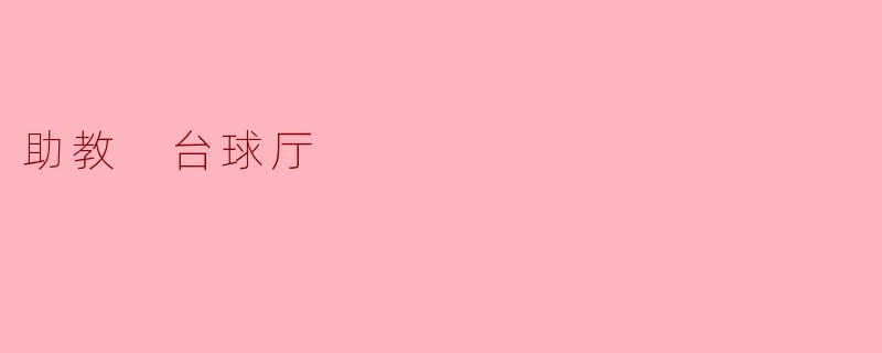 助教 台球厅
